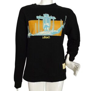 LOGIC Sweatshirt, M, Black, NO PRESSURE, Blue/Orange, Suspended man, 2 Sided